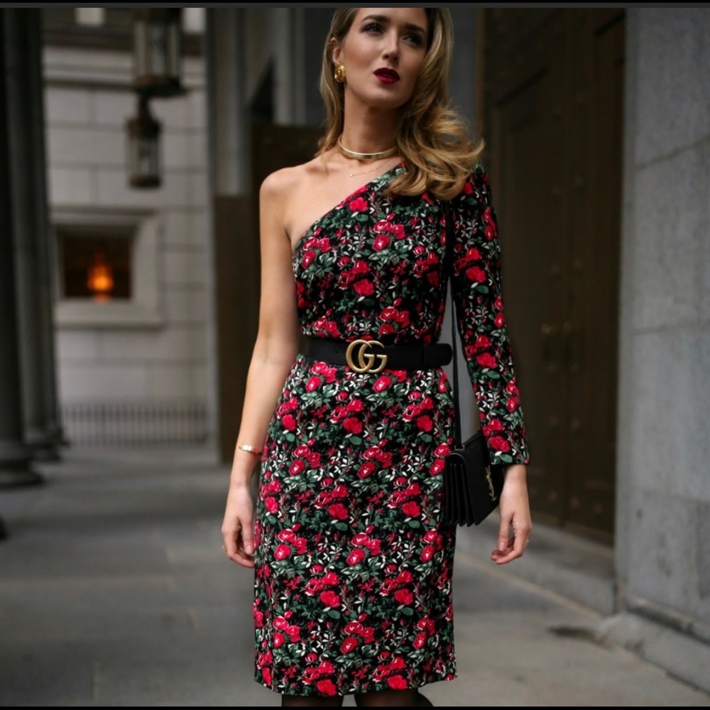 🎉🎉HOST PICK ♥️ Club Monaco| One-shoulder Asymmetric Floral Midi dress 🌶🔥🌶